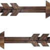 N//A 2 PCS Rustic Wood Arrow Sign Wall Decor, Dark Wooden Arrows Farmhouse and Home Hanging Decoration for Home or Wedding