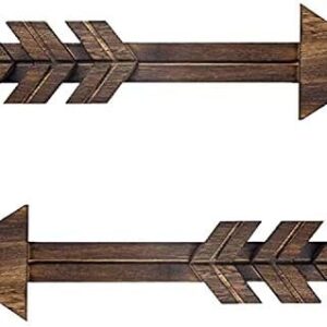 N//A 2 PCS Rustic Wood Arrow Sign Wall Decor, Dark Wooden Arrows Farmhouse and Home Hanging Decoration for Home or Wedding
