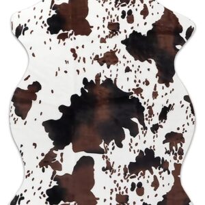 Faux Cowhide Rug Cute Cow Print Rug Area Rug Fun Western Room Decor for Bedroom Living Room Non-Slip (3.6ft x 2.4ft)