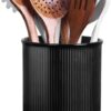 LoeJan Utensil Holder, 6.7" Utensil Crock, Stable Ceramic Utensil Organizer, Cooking Tool Organizer Set for Kitchen Counter Farmhouse Decor