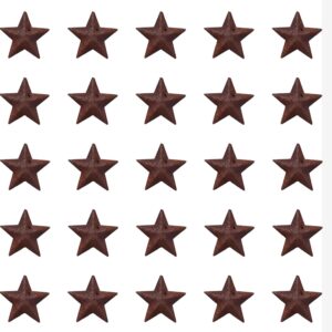 Sowaka 30 Pcs Barn Star with Hole Small Vintage Rustic Primitives Tin Stars for Christmas Halloween Home Farmhouse Wall DIY Crafting Decoration (3 cm)