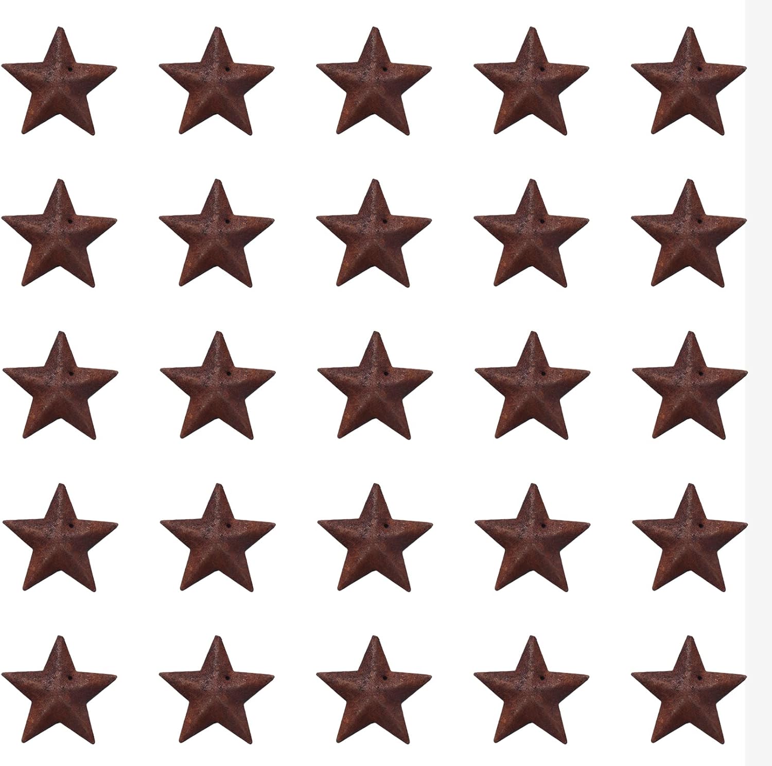 Sowaka 30 Pcs Barn Star with Hole Small Vintage Rustic Primitives Tin Stars for Christmas Halloween Home Farmhouse Wall DIY Crafting Decoration (3 cm)