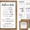 Farmhouse Bathroom Wall Decor Funny Bathroom Signs Set of 3 with 8 Interchangeable Sayings -Modern Rustic Bathroom Rules Art Decor Accessories