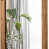 Tangkula Rustic Farmhouse Wall Mirror, 22 x 30 Inch, Barn Door Style with Wood Frame & Metal Bracket, Wall-Mounted Decorative Mirror for Bathroom, Living Room, Entryway
