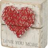 Primitives by Kathy 34248 Rustic White String Art Box Sign, 3.5" x 4", Love You More