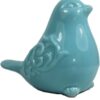New French Country Garden Cottage Bird Figurine Decorative Ceramic Animal Bird Figurine, Porcelain Bird Statue, Bird Sculpture Home Garden Furniture Desktop Mantel Wedding Decor (Blue)