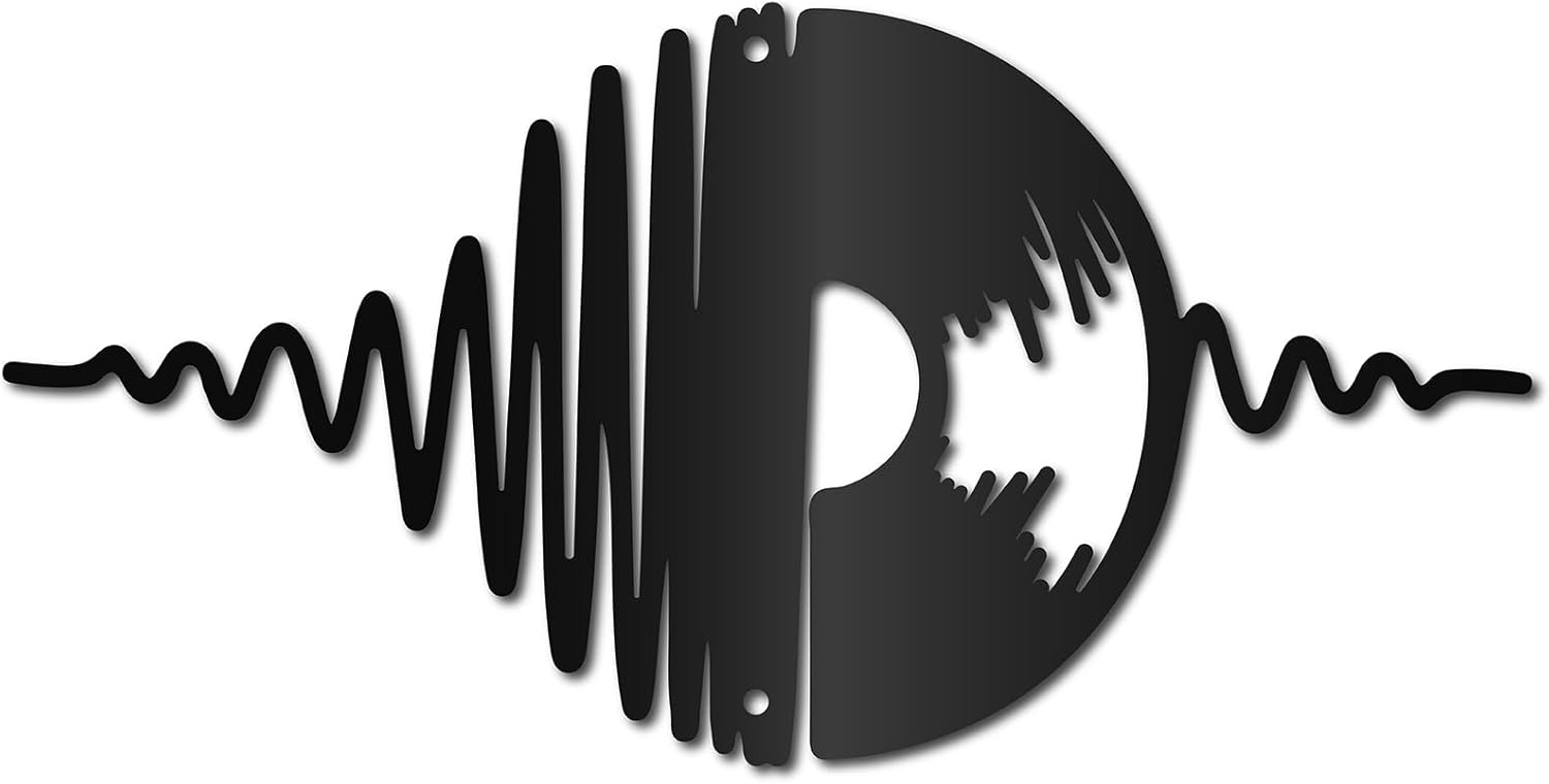 CREATCABIN Musical Metal Wall Decor Iron Wall Art Black Note Hollow Sculpture Wall Art Decor Sign Hanging Decoration for Studio Indoor Outside Living Room Home Kitchen Housewarming Gift 12 x 6Inch