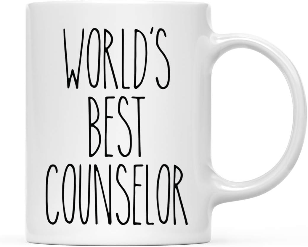 Andaz Press Farmhouse Rustic Kitchen Decor 11oz. Ceramic Coffee Tea Mug Thank You Gift, World's Best Counselor, 1-Pack, Birthday Christmas Gift Ideas Coworker Him Her, Gift Box