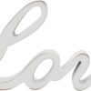 CVHOMEDECO. Rustic Vintage Distressed White Wooden Words Sign Free Standing Love Tabletop/Shelf/Home Wall/Office Decoration Art, 10-1/4 x 4-1/2 x 1 Inch