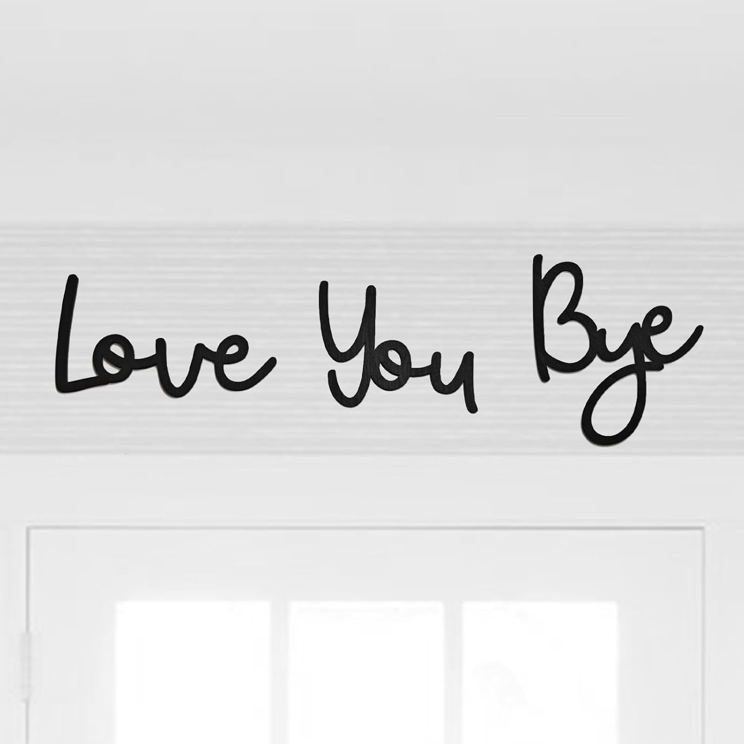 Black Love You Bye Sign above Door, Wooden Words Home Decor Wall, Express Love and Warm Family Lovers Sign, Entryway Hallway Decor Indoor, Art Gifts for Bedroom Farmhouse Valentine's Day (1)