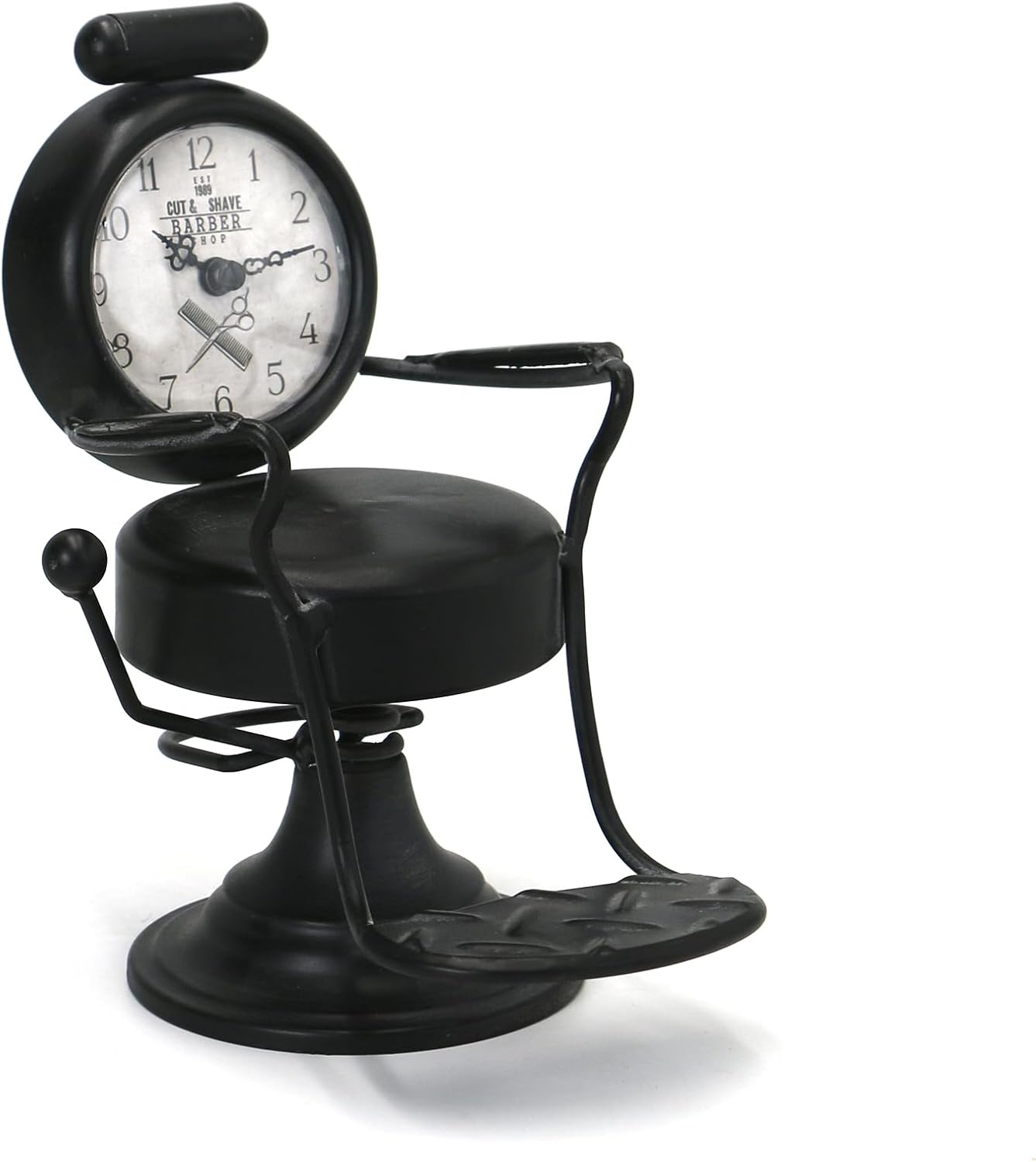 AOROTOE Barber Gifts for Men Barber Shop Decor Barber Chair Desk Clock Hairdresser Hairstylist Gift Ideas Table Top Clock 6.7" W x 8.6" H Black