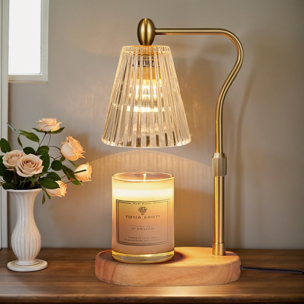 Candle Warmer Lamp with Timer and Dimmer Adjustable Height, Candle Warmer for Scented Jar Candles Home Decor Christmas Gifts