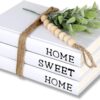 3 Pieces White Books for Decoration-Decorative Books for Home Decor-Hardcover Book Stack for Home Sweet Home Signs,Decor for Coffee Table/Shelf/Office Room/Bedroom/Living Room