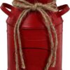 NOLITOY Vintage Galvanized Milk Can, Farmhouse Decorative Flower Vase, Rustic Shabby Chic Vase with Handle for Home Office Decor(7.47inch)