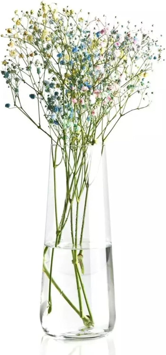 Krosno - Flower Vase | 9,5 x 3,9 in | Pure Collection | Premium Quality Flower Vase | Vase for Flowers for Rustic Home Decor | Decorative Vase for Modern Farmhouse | Durable Glass | Dishwasher Safe