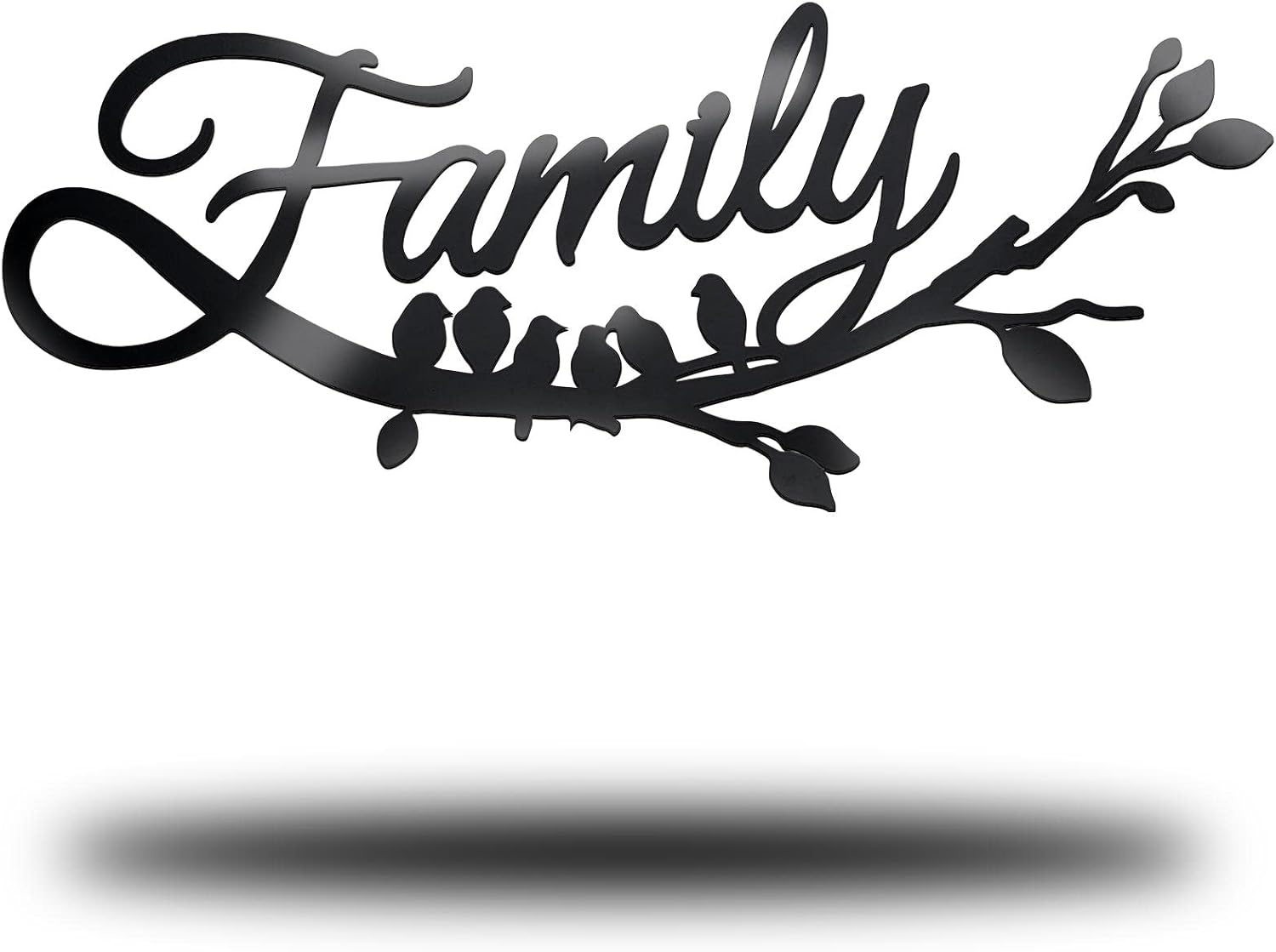 Family Wall Decor Metal Family Wall Sign Cursive Word Black Iron Home Decor Art Rustic Hanging Word Sign Country Home Decoration for Dining Room Kitchen Door Decoration