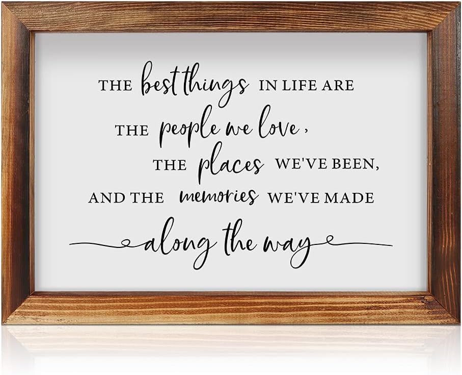 CHDITB The Best Things in Life Framed Wall Art(16"11"), Wooden Inspirational Quotes Bible Verse Scripture Table Decor, Rustic Religious Christian Jesus Artwork for Home Bedroom Living Room