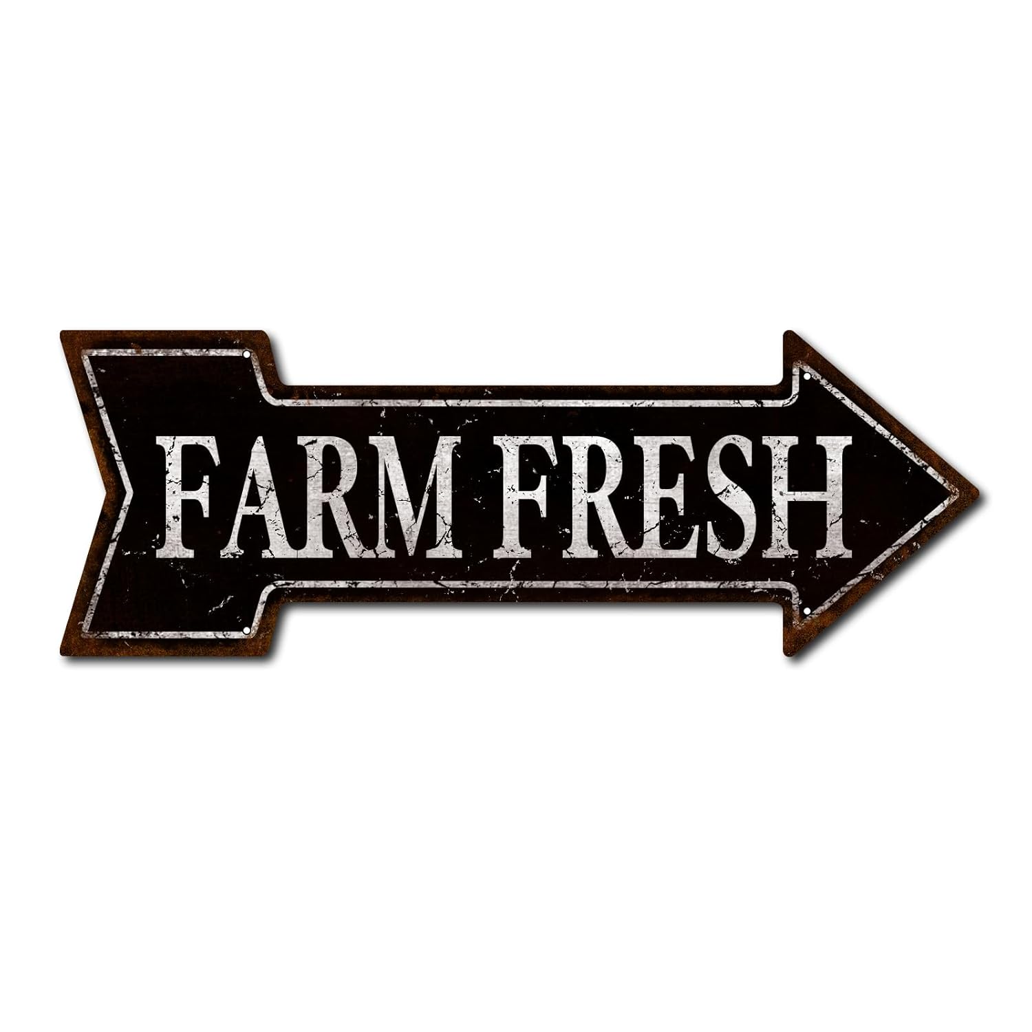 Farmers Market' Retro Vintage Arrow Metal Tin Sign, Decorative Wall Art Signage, Primitive Farmhouse Country Kitchen Home Dcor, 6 x 18 Inches