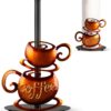 Shinlar Coffee Paper Towel Holder Countertop - Steaming Coffee Farmhouse Kitchen Decor and Accessories, Coffee Accessories for Coffee Bar, Coffee Decor for Kitchen, Coffee Lovers Gift Ideas