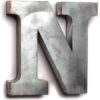 The Country House Collection Tin Letter Plaque Wall Art (N) - Neutral Tones or Gray - Living Room, Dining Room