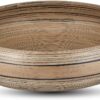 LEXA Bamboo Fruit Bowl for Kitchen Counter, 12 Inch Large & Round, Artisan Lacquered Wooden Fruit Bowl or Candy Bowl, Handcrafted Bamboo Fruit Basket for Kitchen & Home Decor (Black)