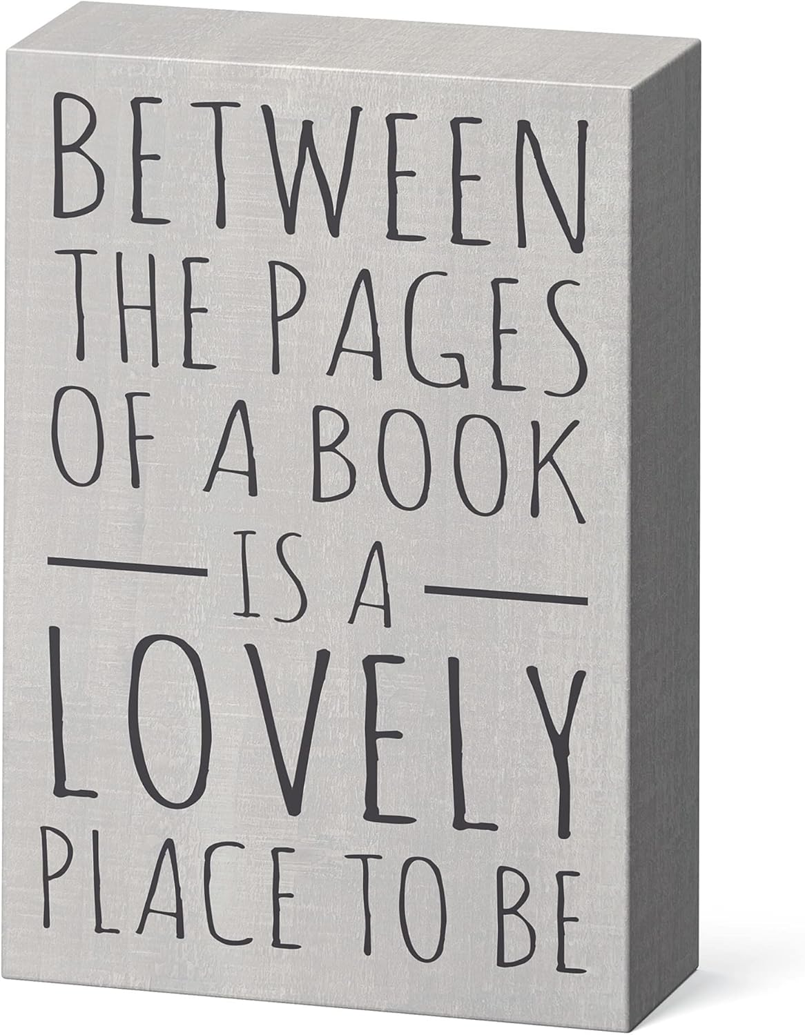 Barnyard Designs 'Between the Pages' Wooden Box Sign Motivational Desk Decor, Primitive Decor Office Desk Decorations for Women Office Bathroom Shelf Decor, Inspirational Desk Decor, 15 x 10cm