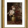 VIYYIEA Vintage Gold Framed Wall Art, 11x14 Inch Rose Bouquet Floral Retro Picture Paintings, Antique Frame Canvas Artwork, Victorian Picture Photo Frame Wall Decor for Gallery Bathroom Bedroom