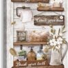 ARTINME Farmhouse Bathroom Decor Wall Art Rustic Funny Bathroom Pictures Canvas Wash Your Hand Sign Artwork Modern Home Decor for Bathroom Framed Ready to Hang 11x14 inch