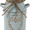 LINXIU Vintage Galvanized Milk Can, Farmhouse Decorative Flower Vase, Rustic Shabby Chic Vase with Handle for Home Office Decor 7.5"