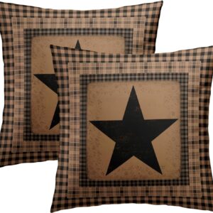 Imiss Western Throw Pillow Cover 20x20 Inch Texas Star Pillow Covers Set of 2 Primitive Vintage Decorative Pillowcase for Home Bedroom Sofa