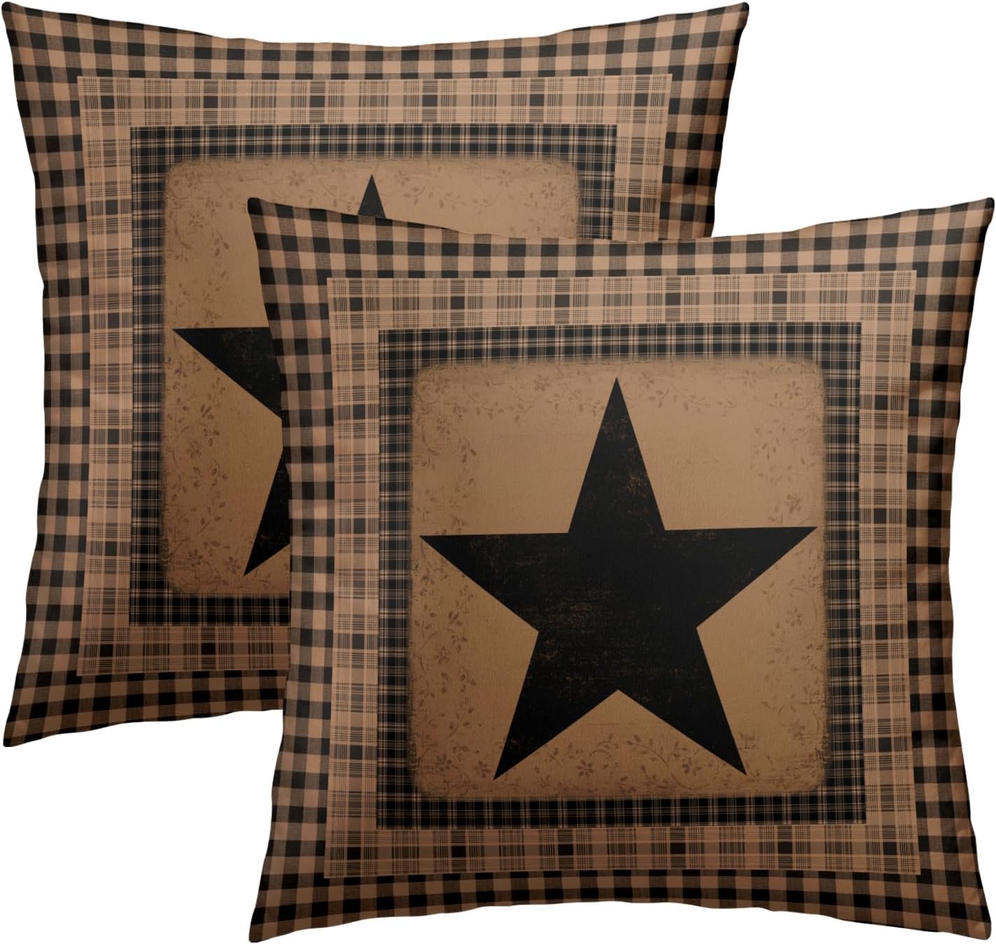 Imiss Western Throw Pillow Cover 20x20 Inch Texas Star Pillow Covers Set of 2 Primitive Vintage Decorative Pillowcase for Home Bedroom Sofa