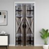 Feelyou Adults Retro Wood Door Door Curtain for Doorway Privacy 42"x80"Vintage Rustic Door Pattern Closet Door Cover Curtain for Bedroom Living Room,Farmhouse Style Retro Decor Window Treatments
