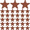 GORGECRAFT 60PCS 1" Rusty Metal Barn Star Vintage Antique Primitives Country Decor Tin Steel Stars with Holes Rustic Ornament Original Retro Accents for Patriotic 4th of July Home Farmhouse Christmas