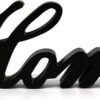 CVHOMEDECO. Matt Black Wooden Words Sign Free Standing "Home" Desk/Table/Shelf/Home Wall/Office Decoration Art, 11-3/4 x 4-1/4 x 1 Inch