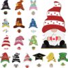 Gnome Interchangeable Wooden Decor,Seasonal Holiday Gnome Decoration with Magnet Pieces 15 Changeable Hats and Signs for Tiered Tray, Shelf, Table, Home Display