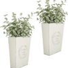 LESEN Set of 2 Farmhouse Metal Wall Planter,Rustic Wall Decor Country Hanging Wall Vase Box for Plants Flower Home Decoration