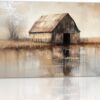 Farmhouse Canvas Wall Art Old Barn Picture Prints Vintage Country Rustic Posters for Living Room Home DecorFarm-1,12x18inch (30x45cm))