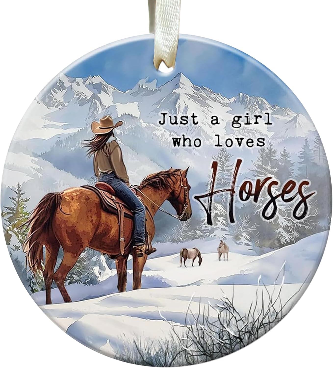 Horse Ornaments for Christmas Tree 2025 | Animal Farm Ceramic Christmas Keepsake, Gifts for Horse Lovers Women Girls, Farmhouse Christmas Ornaments for Horse Decor, Ideal Festival Decoration