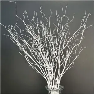 10Pcs Pure White 29.5″ Lifelike Curly Coral Branches Dry Artificial Twigs Fake Plants Bendable Sticks Stems DIY Craft Vases Home Wedding Garden Hotel Office Decor