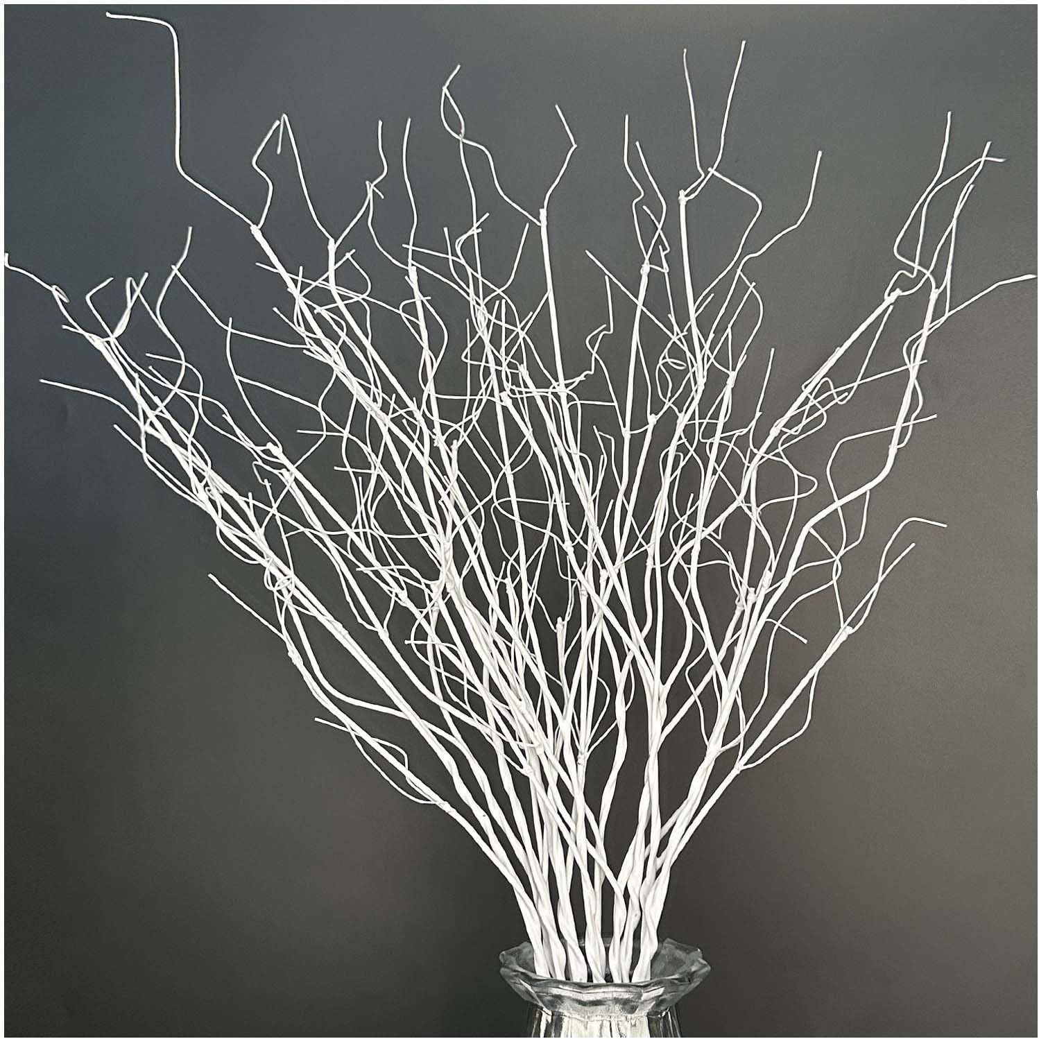 10Pcs Pure White 29.5" Lifelike Curly Coral Branches Dry Artificial Twigs Fake Plants Bendable Sticks Stems DIY Craft Vases Home Wedding Garden Hotel Office Decor