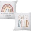 MIXDING Let's Read Reading is Always a Good Idea Throw Pillow Cover Pillowcase 18x18 Inch (Set of 2) Decor, Books Inspirational Farmhouse Sofa Bed Bedroom Home Decoration