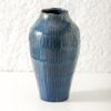 Uiddo Blue Ceramic Vase for Home Decor,11.6 Inch Flower VaseDecorative Blue Vase for Pampas GrassModern Art Texture Vase for Home Entryway Living Room Dining Table Farmhouse Office Decor-Blue