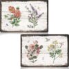 Loopeer 2 Pcs Vintage Flower Metal Tin Signs Vintage Rose Botanical Wall Decor Rustic Country Farmhouse Chic Bathroom Metal Signs Shabby Wall Decor for Christmas Home Bathroom Bedroom Decoration