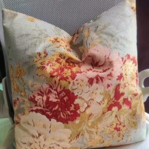 Shabby Chic Decorative Pillow Cover French Country Cottage Blue Decor Floral Farmhouse Linen Throw Pillow Cushion18x18inch Lumbar