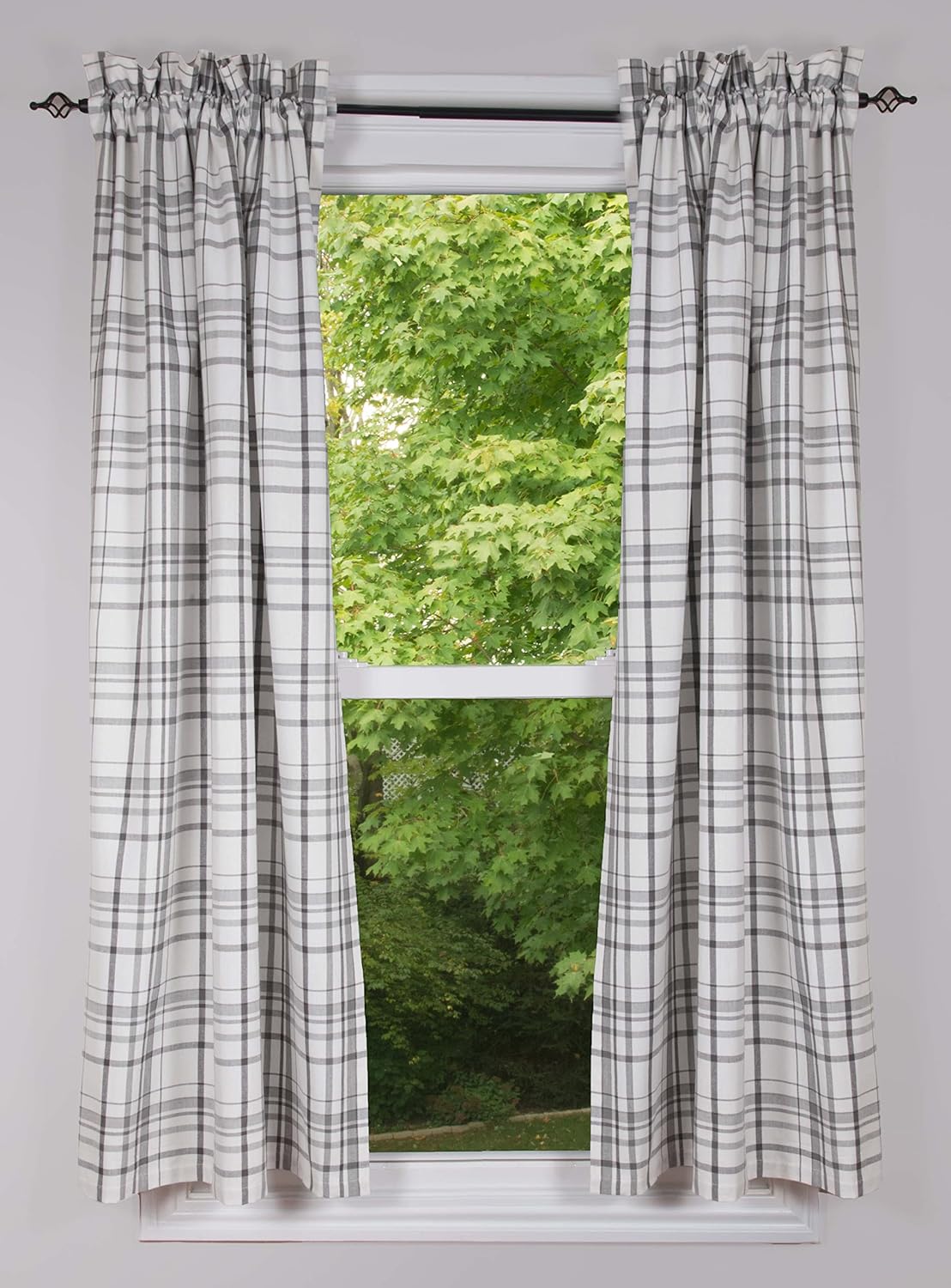 Crawford 72"x 63" Unlined Cotton Curtain Panels by Primitive Home Decors