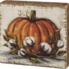 Primitives by Kathy 110284 Wood Block Sign - Orange Pumpkin, 3.5 x 3.25 x 1-inch