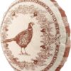Primitives by Kathy Shaped Pillow-Pheasant, 16" Diameter x 2", Cream, Brown
