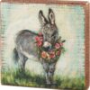 Primitives by Kathy Donkey And Wreath Home Dcor Sign 5" x 5" x 1"