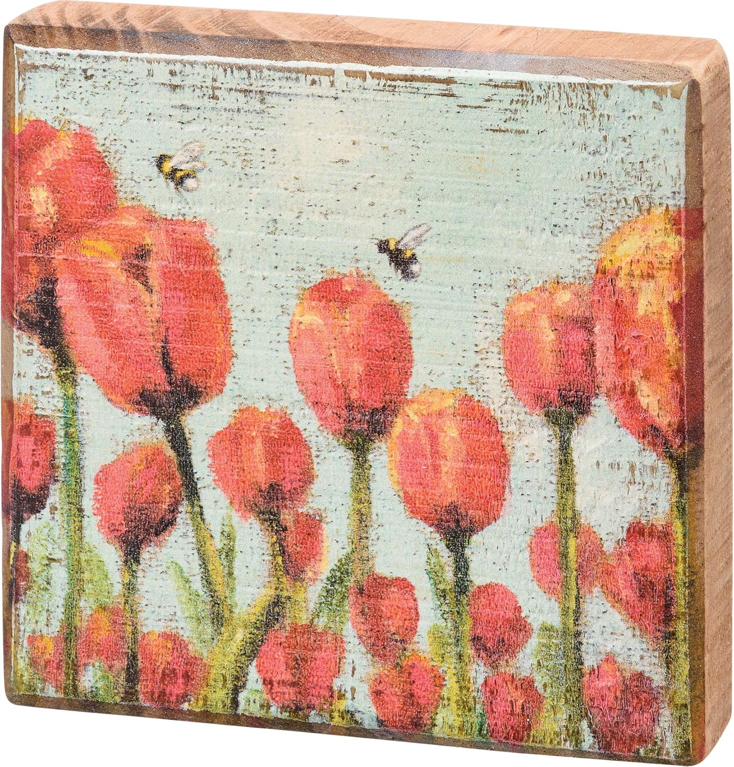 Primitives by Kathy Red Tulips Home Dcor Sign